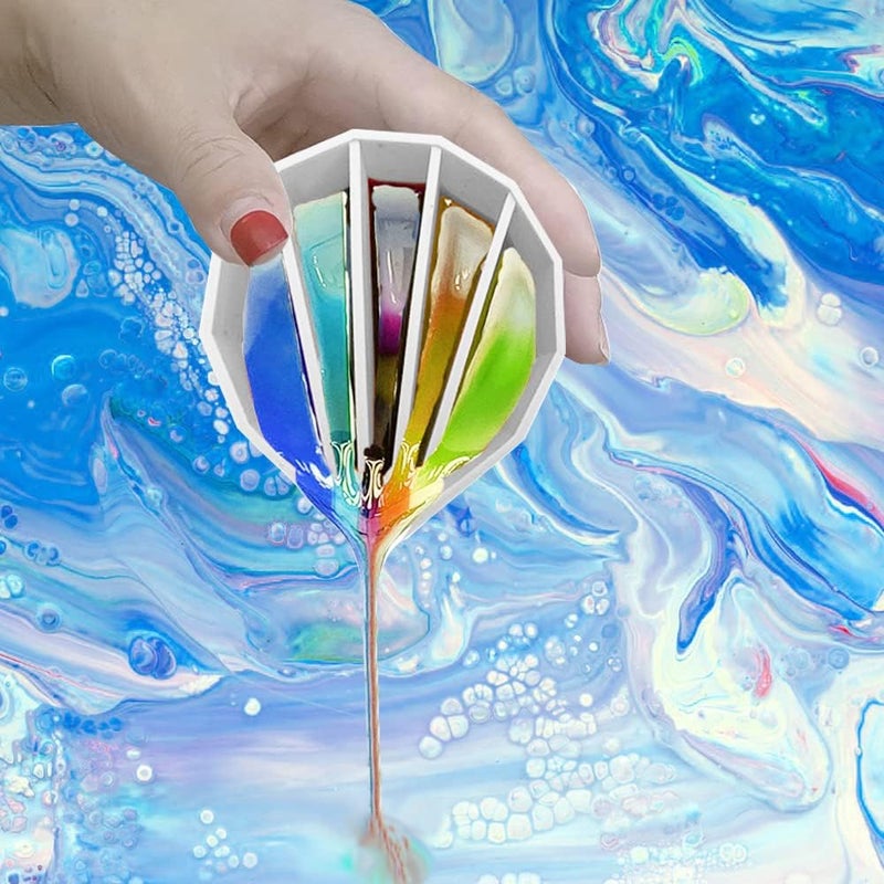 AFUNTA 3/5 Cavity Split Cups for Paint Pouring, Reusable Silicone Split Cup for Acrylic Pouring with 3 PCS Silicone Stir Sticks - Image 4